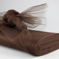 Tule hard type 100% nylon (50m x 140cm), Brown